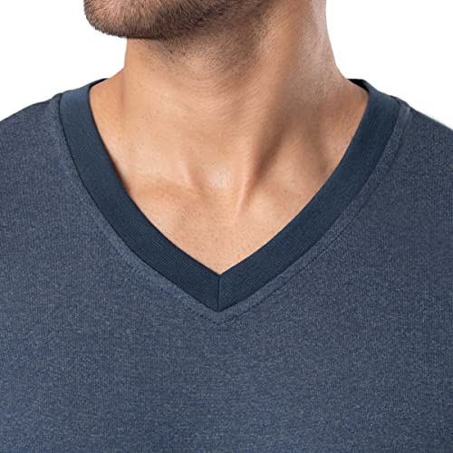 Joseph Abboud Men's Knit Short Sleeve V-Neck and Woven Pant Pajama Sleep Set3