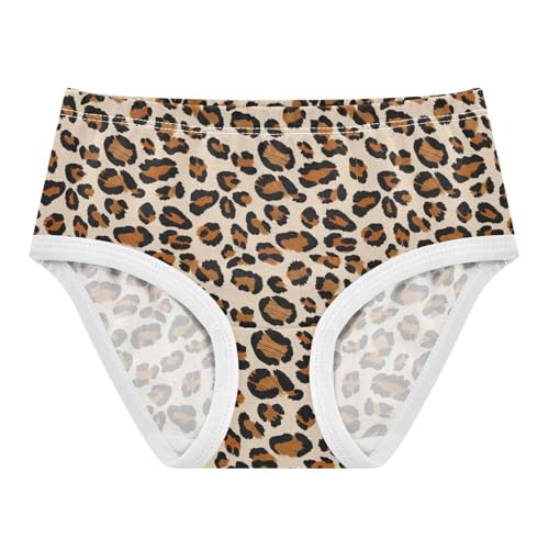 Joisal Toddler Girls Underwear 2t Cotton Cute Panties Girl Print Kids Briefs Undies Leopard Print Beige