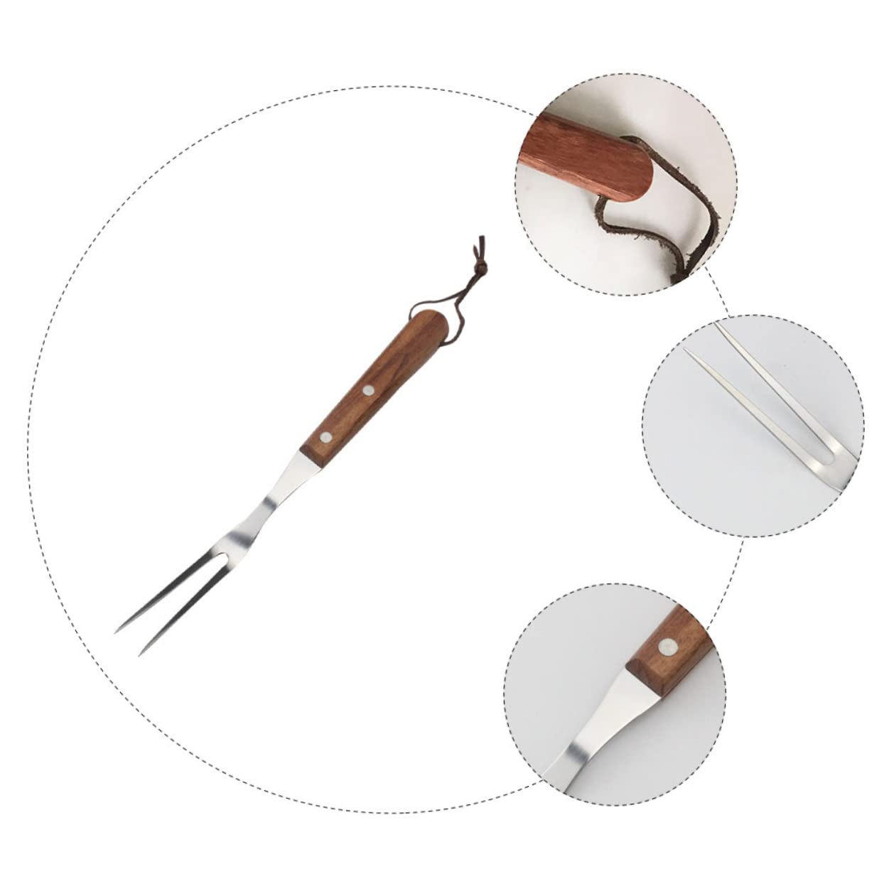 TOPBATHY 3 Pz forchetta da barbecue in acciaio inossidabile forchette da falò strumenti domestici arrosticini spiedini forchetta per barbecue in acciaio inossidabile spiedino di bistecca