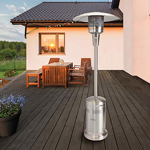 Cuisinart Coh-300 Propane Push Start Ignition, 47,000 Btu Burner, Heats Up To 200 Sq. Ft, 32" (L) X 85" (H), Stainless Steel Outdoor Patio Heater #TOP1