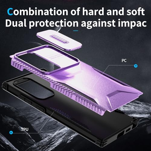 Coque pour Galaxy S24 Ultra antichoc militaire et cache objectif coulissant
