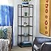Household Essentials 5 Tier Storage Tower Metal, Grey Shelf – Black Frame, Ashwood