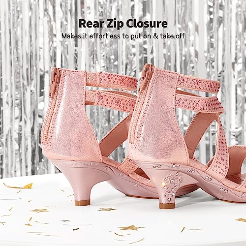 Image of DREAM PAIRS Girls Sandals Low Heel Dress Pump Sandals