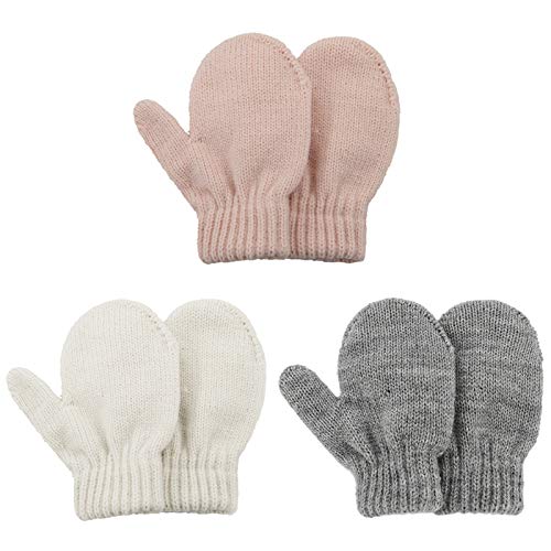 Kids Winter Toddler Mittens Multicolor Soft Knitte