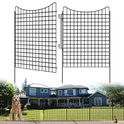 12 Panels 33 in(H) X 26ft(L) Dog Fence Outdoor for Yard with Lock, Garden Fence Animal Barrier, Decorative Metal Wire Fence Panel Tall Fencing for Garden, Patios, Flower Bed