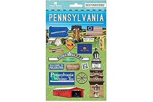 Charming Pennsylvania Travel Stickers Enhance Your Scrapbook Adventures