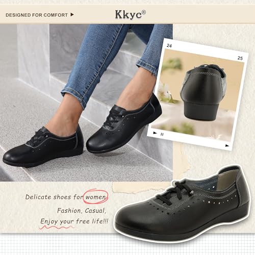 Kkyc Women's Shoes Comfy Fashion Loafers Slip on Leather Sneakers Cute Nurse Work Flats Lightweight Casual Walking Shoes4
