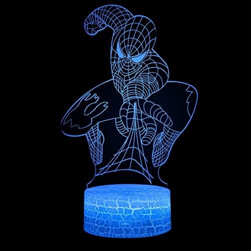 Superhero Present 3D Evening Lights for Youngsters with Distant & Contact Management 16 Colours Altering Dimmable Superhero Toys for 3 4 5 6 7 8 Yr Outdated Boys Christmas Items