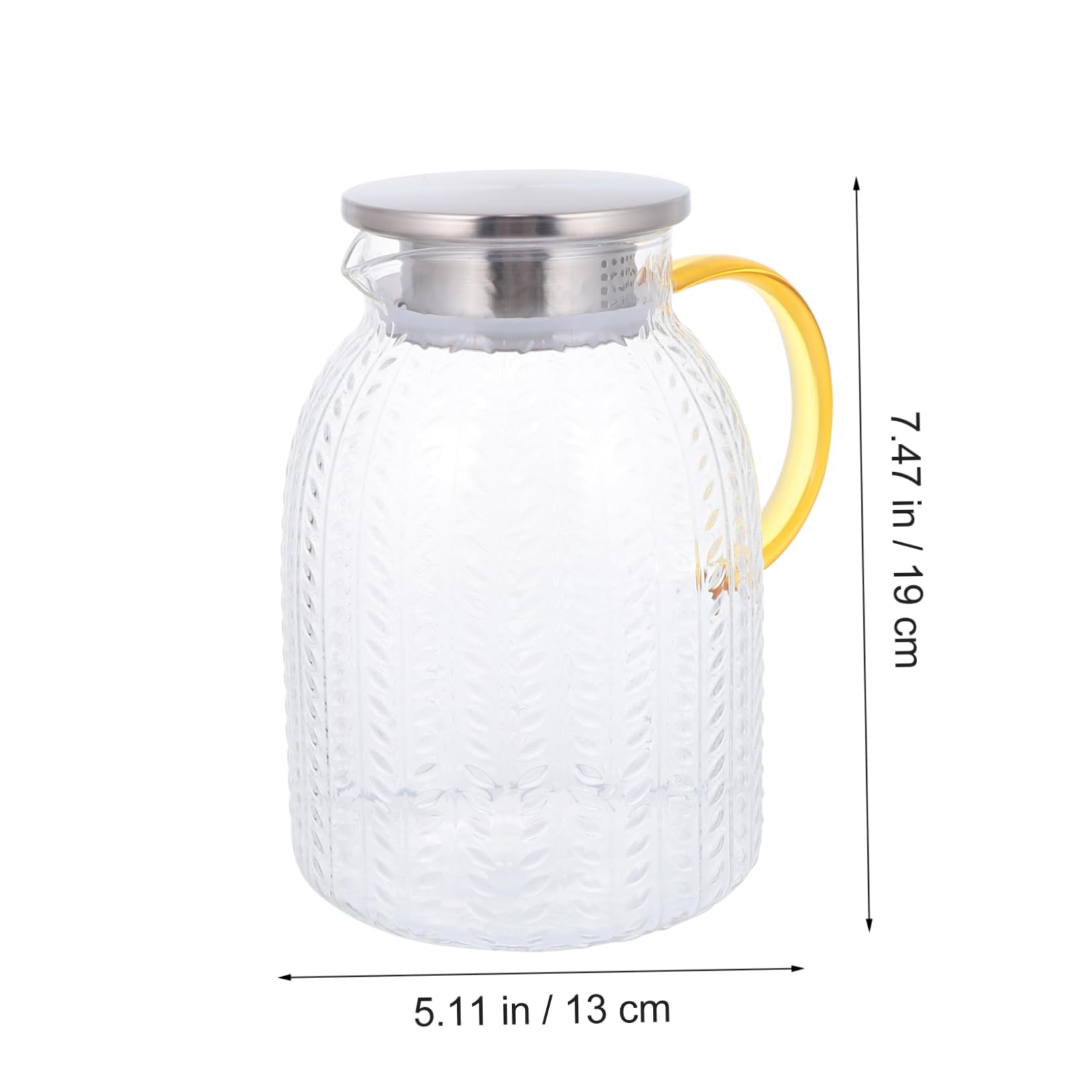 Jarra de Agua de Vidrio 1800ml, Gran Capacidad, Diseño Cuidado | Cierre Hermético Antifugas, Resistencia al Desgaste, Acabado Elegante, Uso Diario en Mesa y Nevera