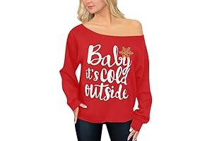 Simply Southern Christmas Women's Long Sleeve Graphic Off Shoulder Shirt