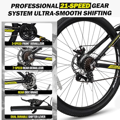 WEIZE Aluminum Frame 21-Speed Mountain Bike