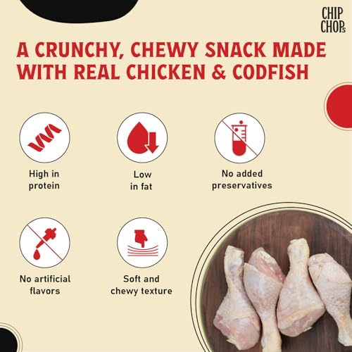 Image of Chip Chops Sun Dried Chicken Jerky Dog Treat, Easily Digestible, Healthy Dog Treat, Perfect for Snacks, Suitable for All Dog Breeds, (Pack of 2) Each 70gm