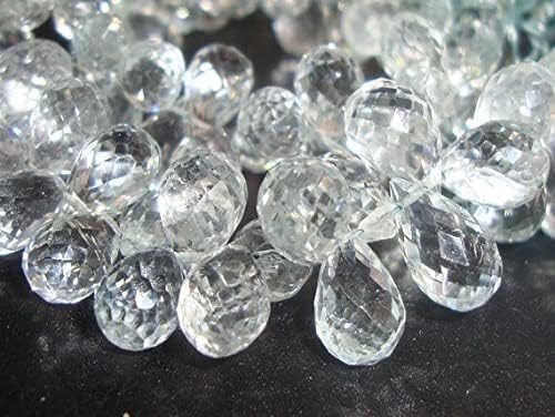 Aigue-marine briolette facettée en goutte pour apaiser et illuminer vos bijoux faits main - 4