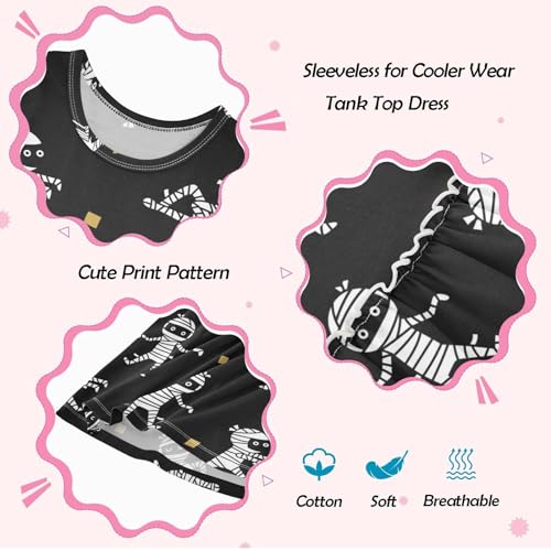 Mummy Halloween Girls' Dresses Toddler Summer Dress Sleeveless Dresses for Girls Cotton Sundress 2-8Y3