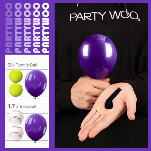 Image of PartyWoo Dark Purple Balloons 50 pcs 5 Inch Small Mini Royal Purple Balloons for Graduation Halloween Mardi Gras Ramadan Eid Wedding Baby Shower Anniversary Birthday Party Decorations Purple-Y16