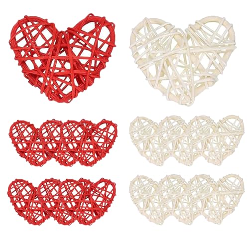 Spldsun 16 Stück Herz Korbweide Kranz Dekor,Herz Kranz Hängen,...