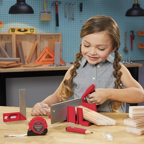 Little Tikes Creative Construction Measure & Cut Set with 5 Accessories, Pretend Play Construction Set, for Boys and Girls Ages 3+ Years - image 4