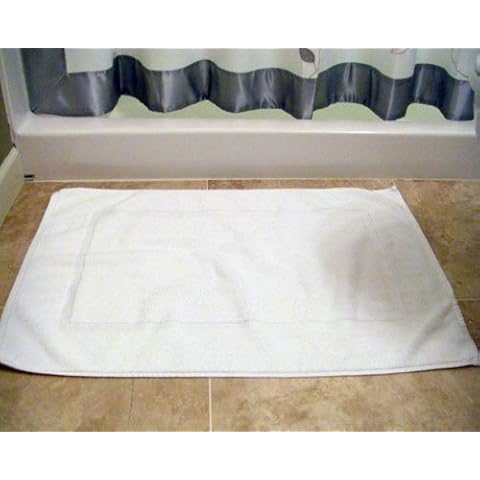 6 NEW WHITE COTTON HOTEL BATH MATS 20X30 SPA RESORT STYLE Cover