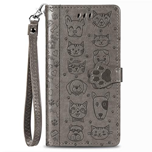 Preisvergleich Produktbild Docrax Galaxy A81 / Note10 Lite Handyhülle, Hülle Leder Case mit Standfunktion Magnetverschluss Flipcase Klapphülle kompatibel mit Samsung Galaxy A81 / Note 10 Lite - DOSDA070161 Grau