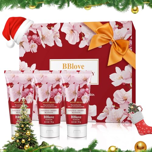 Hand Cream Moisturizing Luxury Set - 3PCS x 2.5oz Japanese Cherry Blossom Lotion. Nourishes Dry Hands, Travel-Sized