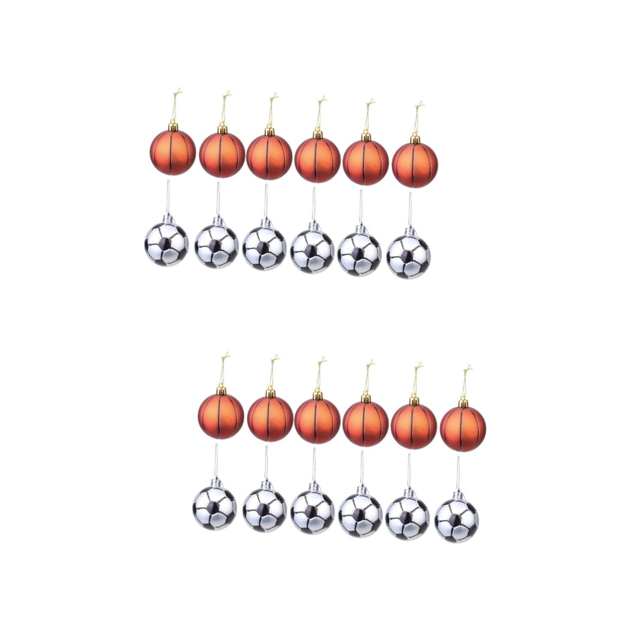 Abaodam 2sets Palline Decorative Di Natale Tema Sportivo Ornamenti Per Albero Di Natale Facili Da Appendere Design Unico Resistente Per Festeggiamenti e Decorazioni Natalizie