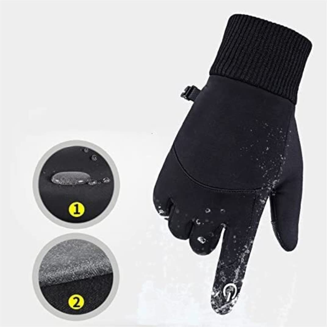 Guanti da Ciclismo Guanti da Esterno Caldi Guanti da Sci Antivento E Impermeabili con Touch Screen Guanti da Bici (Blue : V, Size : Large)