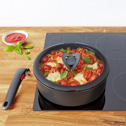Tefal Ingenio Glasdeckel 3-tlg. Set 16/18/20 cm mit Klappgriffen, kompatibel mit Ingenio Topf und Pfannensets, stapelbar… – Ansicht 6