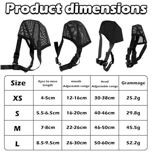 Amexo Maulkorb für Hunde, Weicher Netzmaulkorb für Kleine, Mittelgroße und Große Hunde, Verstellbare Welpenmaulkörbe zum Auffangen von Beißen, Lecken und Kauen, Ermöglicht Hecheln und Trinken (XS)