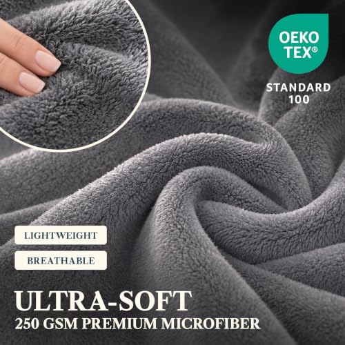 PAVILIA Premium Fleecedecke mit Ärmeln von Warm, gemütlich, extra weich, funktional, leicht (anthrazit) – Ansicht 5