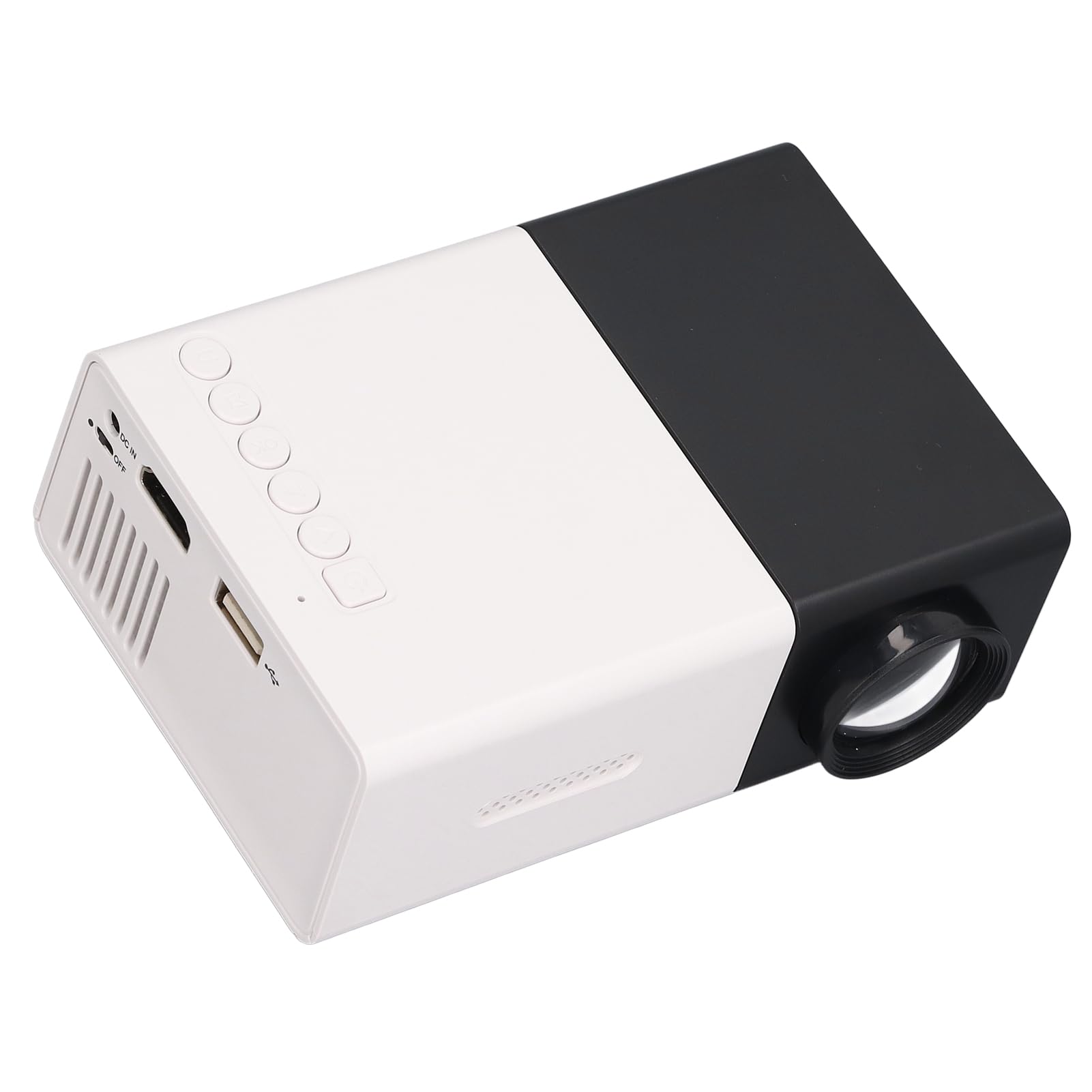 Mini Proiettore 1080P, Mini Proiettore Portatile Tascabile, Videoproiettore LED HD 1080P con USB AV, per Regali, Cartoni Animati, Film, TV, Campeggio (Spina europea)