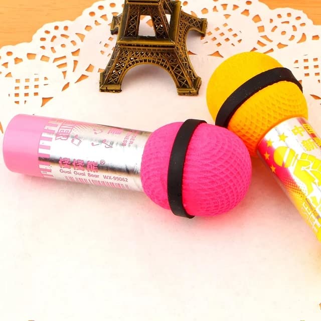 AK Store 2in1 Hand Microphone Shape Pencil Eraser and Sharpener Set for Kids Girls School
