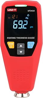 UNI-T Coating Thickness Gauge Ut343A Digital Paint Meter Automotive Coating Paint Thickness Tester Car Painting Depth Gauge, Um/Mil, 0~1750Um F/Nf Detection, Resolution 0.01Mils, Ebtn Display Ut343A