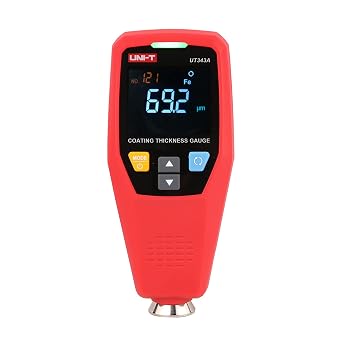 UNI-T UT343A مقياس سمك طلاء السيارة جهاز فحص الطلاء ، أم / مل ، 01750um F / NF Detection ، الدقة 0.01mils ، عرض EBTN