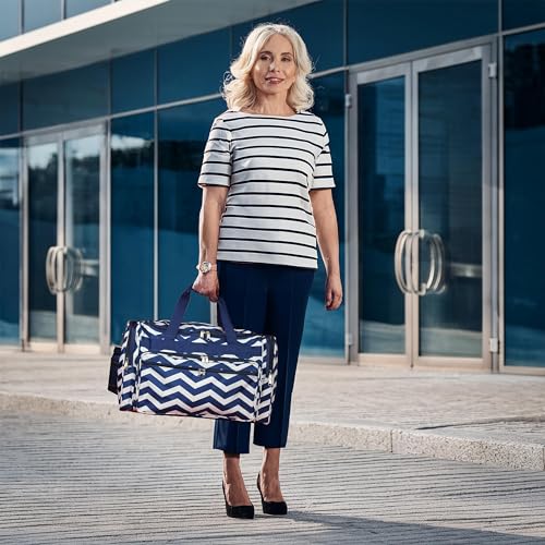 World Traveler Chevron Carry-On Duffel Bag – Lightweight, Durable Polyester with Adjustable Shoulder Strap2