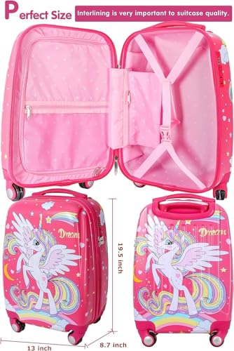Image of ADSON Abs Kids Trolley 360 Rotating Luggage 360 Degree Wheels Non-Breakable 16 Inch Kids Hardsided Suitcase with 4 Wheels, 360 Degree Wheel Travel Trolley Bag (Design 23)