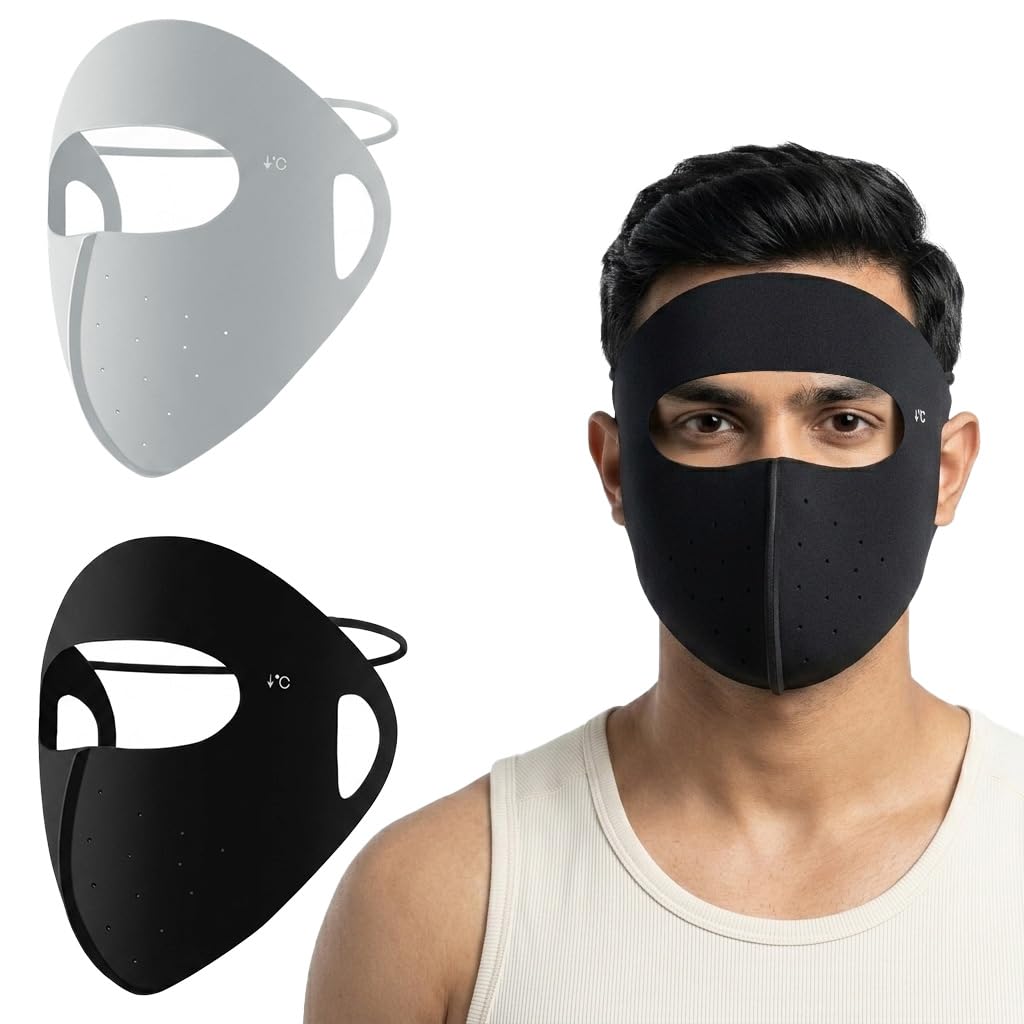 SANNIDHI® Full Face Mask for Sun Protection, 3D Face Cover for Women Men, UPF 50+ Summer Face Mask for Women, Breathable Ice Silk Cooling Sun UV Masks for Biking, Driving (Reusable)-image-36
