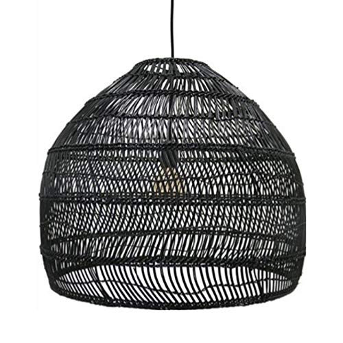 Lustre rotin fait main style chinois, suspension bambou rétro chic chambre