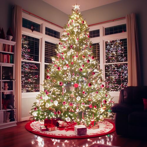 Image of Brightown Battery Operated Christmas Lights 2 Pack 18 Feet 50 LED Clear Mini String Lights with 8 Modes Waterproof Tree Lights for Xmas Outdoor Indoor Holiday Party Garden Decor, Pure White
