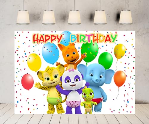 Word Party Birthday Photography Backdrop 5x3ft White Photo Background Word Party Happy Birthday Banner for Party Supplies Decorations
