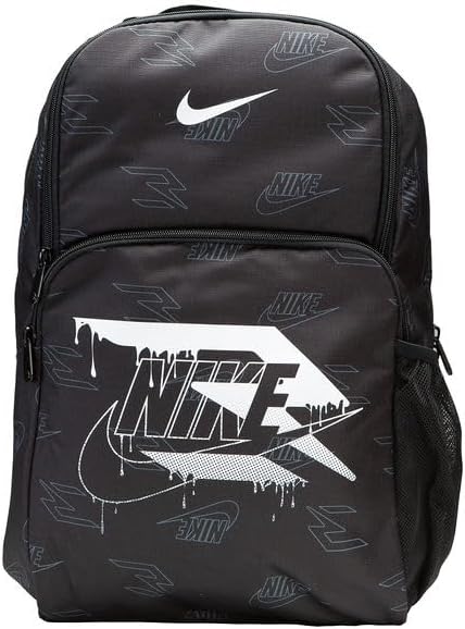 Nike 3 Brand Graphic Print Backpack Black/White One Size (30L)