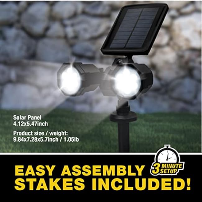 Bell+Howell Bionic Spotlight Duo Deluxe Solar Lights Landscape Lights