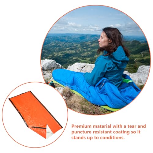 Kit de supervivencia compacto y liviano OSOLADY con film de aluminio PE, bolsa de almacenamiento con cordón y silbato para camping al aire libre miniatura 7