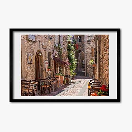 Cadre MDF Tulup Rue Italienne 60x40 cm avec tableau moderne en bois pour affiche