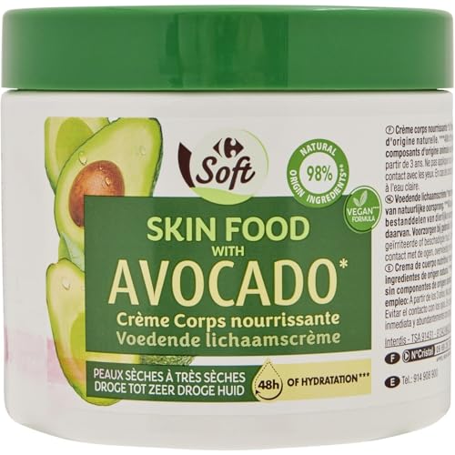 Crème Hydratante Nourrissante avocat CARREFOUR SOFT pour une peau souple et douce