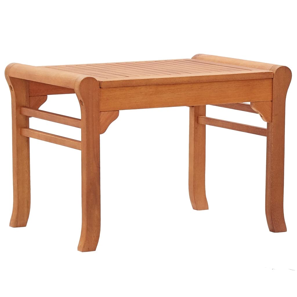 Gartenbank Massivholz Eukalyptus 64 cm wetterfest für Outdoor Balkon Terrasse Sitzgelegenheit ohne Rückenlehne und Armlehne langlebig natürlich geölt