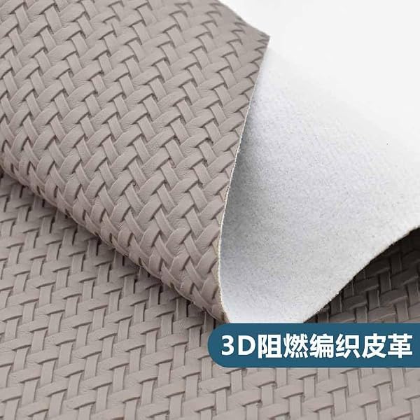 Eco Fire Retardant 3D Woven PU Faux Leather Fabric Hotel Sofa (Dark Blue,59x40 inch) - 1