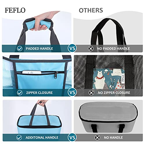 Mesh Beach Tote Bag Cooler: Waterproof Sandproof Extra Oversized 42L XL Large Pool Bags with Insulated Detachable Cooler Women Men Lightweight Family Foldable Totes Travel Swim Toy - Image 2