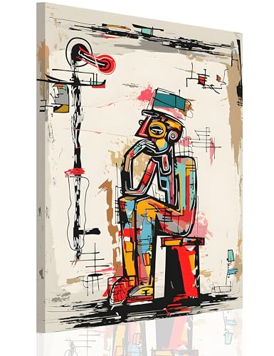 Framed Graffiti Wall Art Vibrant Street Color Canvas Print Decor, Modern Abstract Painting Poster Picture for Living Room, Bedroom, Hallway Wall Decor