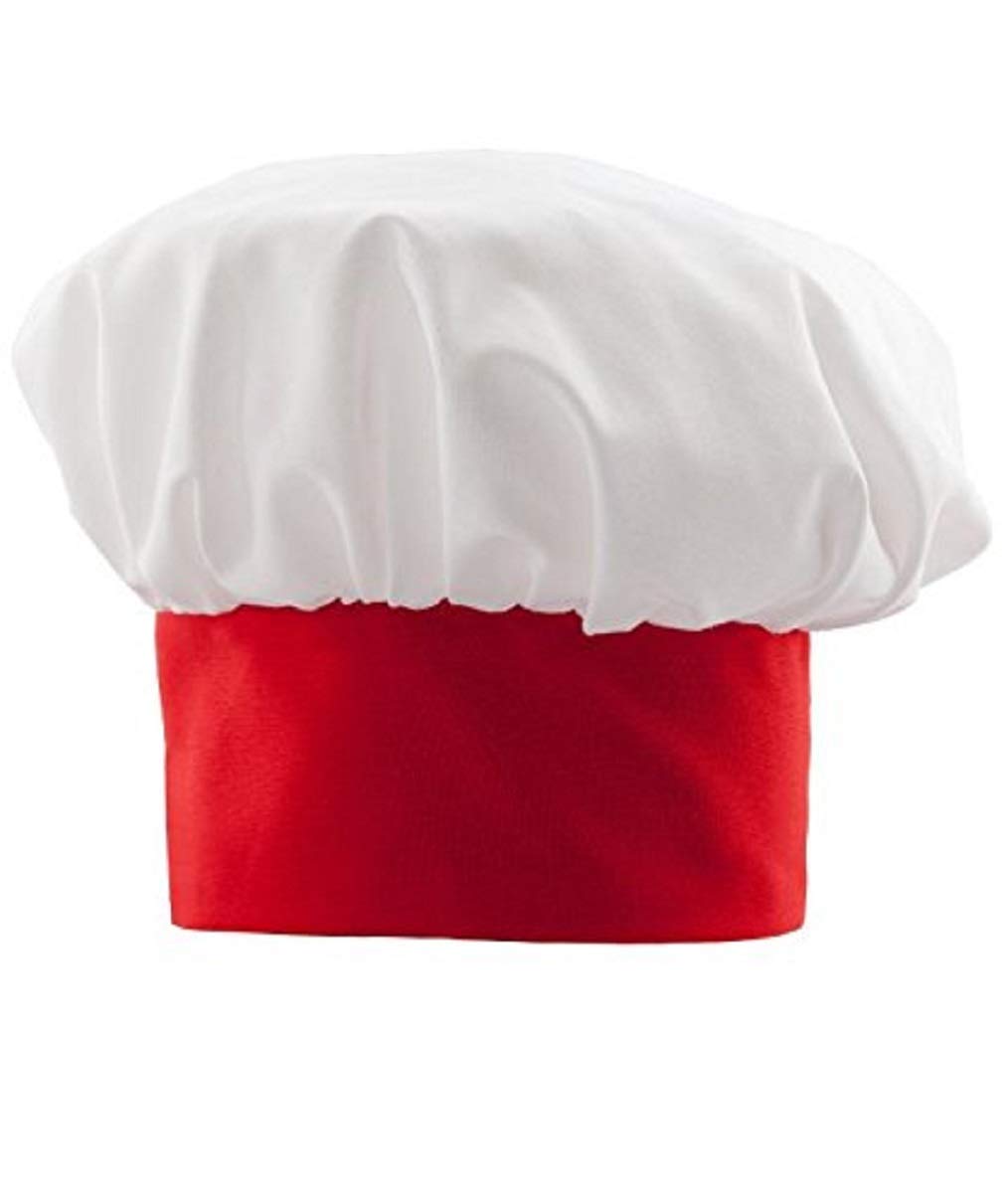 Fancycart Chef Cap for Restaurants,Hotels and Kitchen (RedNwhite)