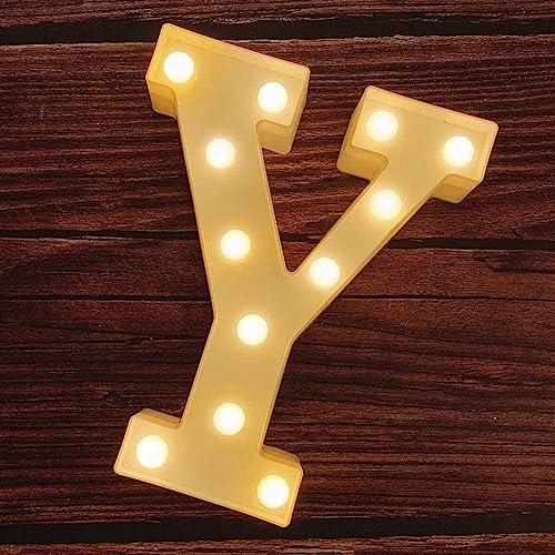 Image of Marquee Y Alphabet Shaped LED Light Lamp for Decoration Decore Walls Hanging Birthday Party Wedding (Y)